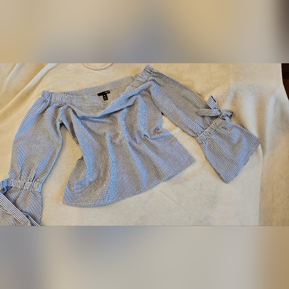 Aqua Black and White Striped Pants - Picture 1 of 5